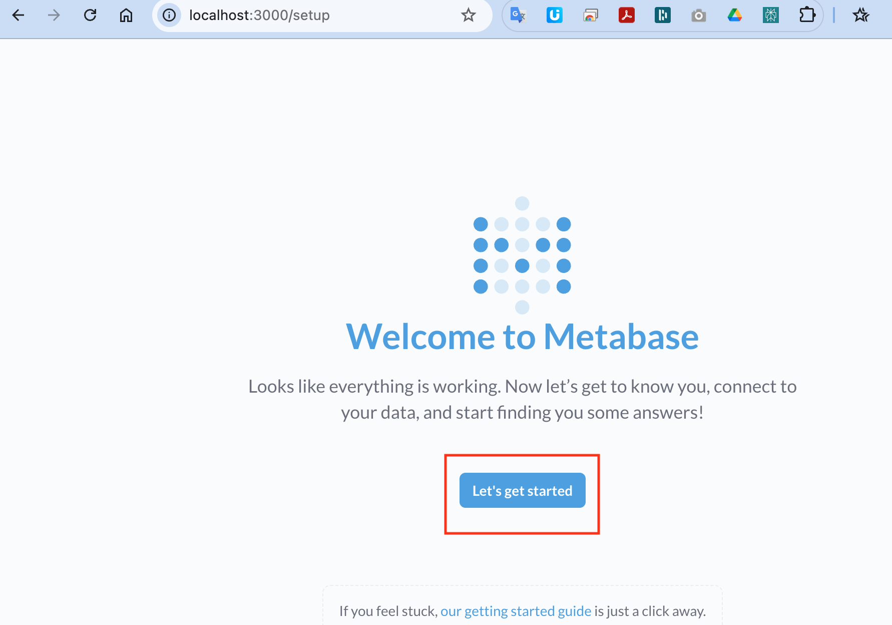 Metabase get started