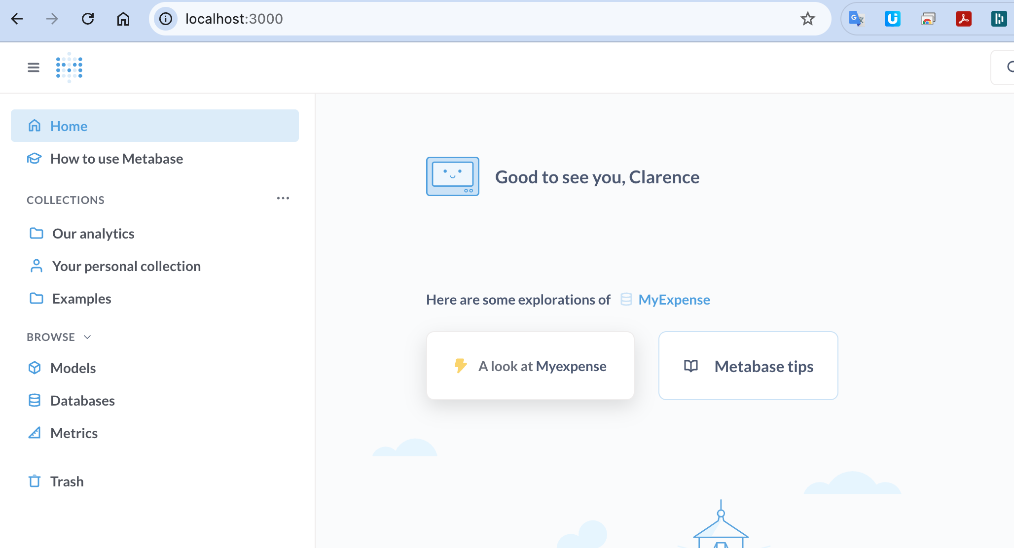 Metabase homepage