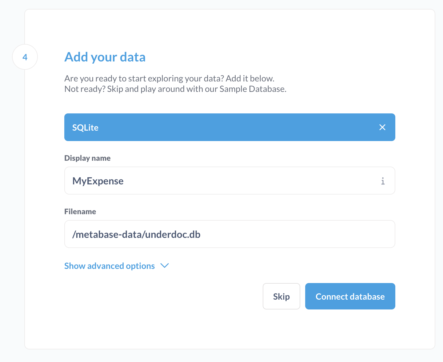 Metabase sqlite