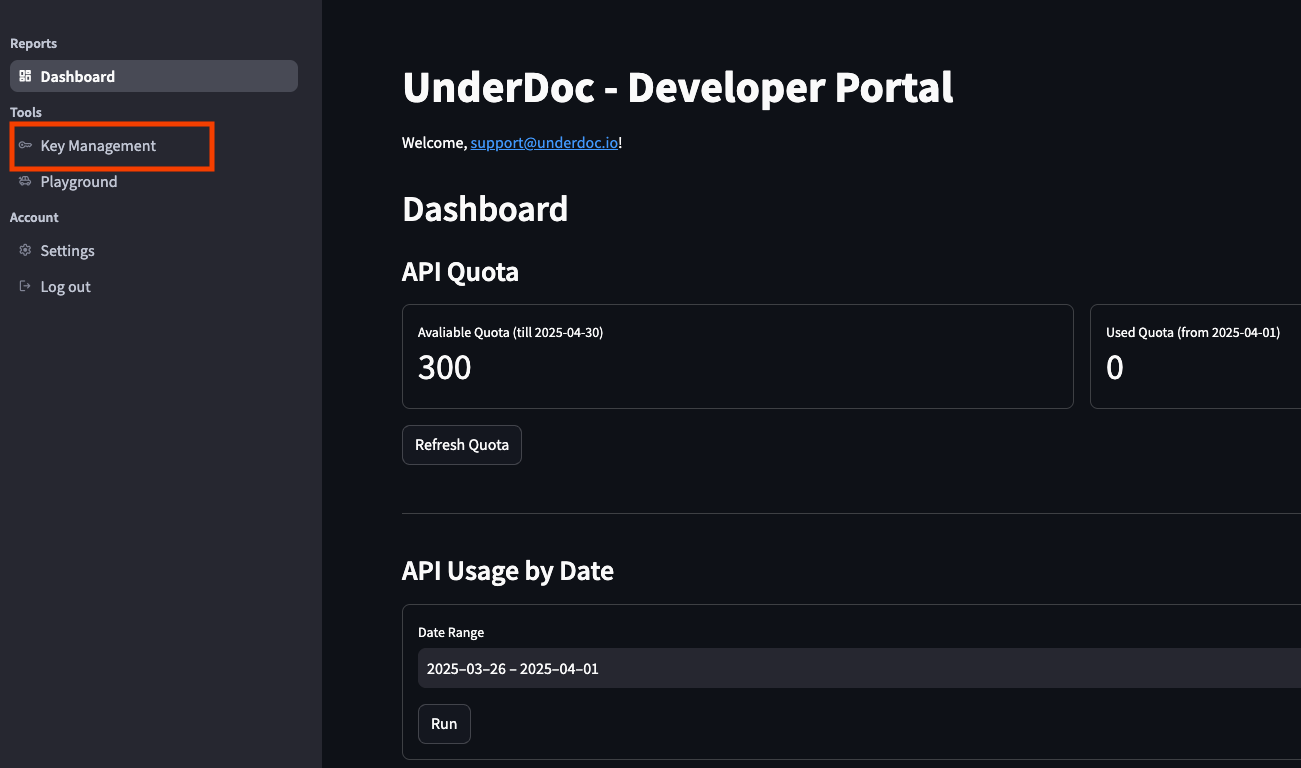 Login to UnderDoc