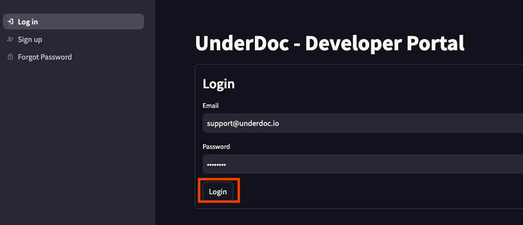 Login to UnderDoc